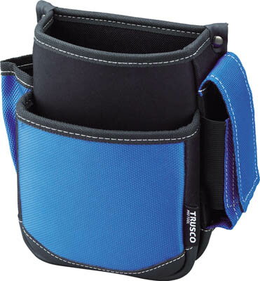 TRUSCO 腰袋 2段 携帯電話ホルダー付き ブルー【TWP2-BL】(工具箱・ツールバッグ・ツールホルダ・バッグ)