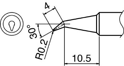 白光 こて先 0．2BR型【T18-BR02】(はんだ 静電気対策用品 ステーション型はんだこて)