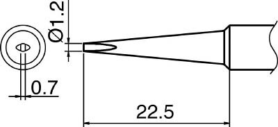 白光 こて先 1．2DL型【T18-DL12】(はんだ・静電気対策用品・ステーション型はんだこて)