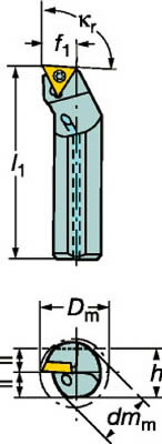 サンドビック コロターン107 ポジチップ用ボーリングバイト【A16R-STFCL 11-B1】(旋削・フライス加工工具・ホルダー)【送料無料】(4.0)