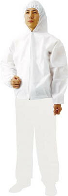 TRUSCO 不織布使い捨て保護服フード付ジャンバー Mサイズ【TPC-F-M】(保護具・保護服)