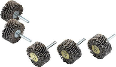 TRUSCO 軸付ソフトホイール 外径50X厚25X軸6 5個入 240♯【YS525 240】(研削研磨用品・フラップ軸付ホイール)【送料無料】(4.0)