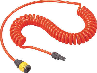 TRUSCO ウレタンコイルホース樹脂カップリング付 4．0m【TUHJ-5】(流体継手・チューブ・エアチューブ・..