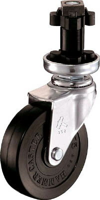 ハンマー E型 パイプ差し込み38mm用 自在 ゴム車125mm【4202EN-R125-BAR01】(キャスター・差し込み式キャスター)