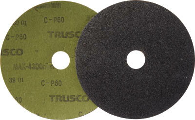 【メーカー型番】TG6-60【JANコード】4989999181579【ブランド】TRUSCO 　【特徴】●バルカナイズドファイバー基板を使用し、耐熱性に優れたディスク研磨材です。●シリコンカーバイド砥粒を使用しています。●ディスクグラインダーに装着してサビ取り、バリ取り、塗膜はく離、石材研磨などを効率良く行えます。（エア・電動兼用）●周速度は4300m/min以下でご使用ください。【用途】●溶接部のビード取り:♯14〜♯24。●船体・車体のサビ落とし:♯24〜♯60。●金属のバリ取り:♯40〜♯80。●石材の研磨（中仕上げ）:♯80〜♯120。●塗装の荒落とし:♯80〜♯120。【仕様】●粒度(#):60●外径(mm):150●穴径(mm):22.2●最高使用回転数(rpm):9100●質量(g):310●最高使用周速度:71m/s（4300m/min）【材質／仕上】【セット内容／付属品】【注意】●ディスクグラインダー使用時にはラバーパッドと、専用のロックナットが必要です。【原産国】日本【送料について】北海道、沖縄、離島は送料を頂きます。