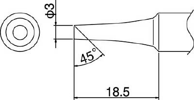 白光 こて先 3C型【T19-C3】(はんだ・静電気対策用品・電気はんだこて)