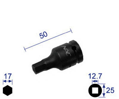 ナック ヘキサゴンレンチソケット ショートタイプ 差込角12．7x対辺17mm【417C】(4.0)