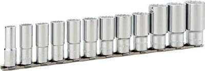Socket Wrench - TONE ディープソケットセット（12角・ホルダー付） 12pcs【HDL312A】(レンチ・スパナ・プーラ・ソケット)【送料無料】