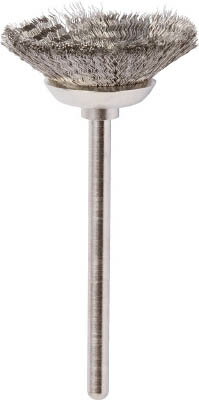 TRUSCO ベベル型ブラシ Φ25 ステン【253B-4】(研削研磨用品・軸付ブラシ)