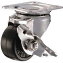 ハンマー オールステンレス S型自在 SP付 ゴム車50mm【315S-RD50-BAR01】(キャスター・プレート式ゴム車)(4)