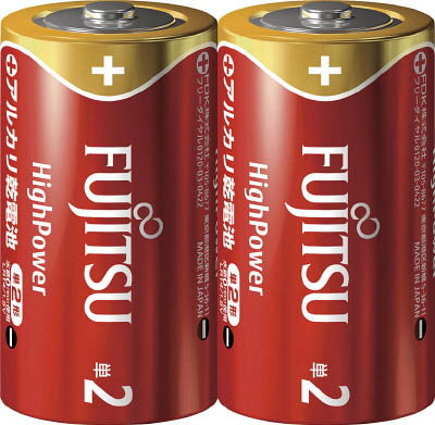 富士通 アルカリ単2（2個）HighPower【LR14FH(2S)】(OA・事務用品・電池)