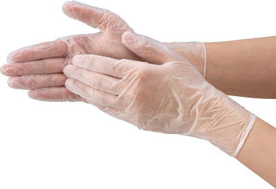 TRUSCO ビニ−ル手袋 粉なしL（100入）【TVG-100-L】(作業手袋・使い捨て手袋)