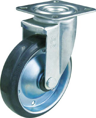 TRUSCO TYSシリーズ 自在 ゴム車150mm【TYS-150】(キャスター・プレート式ゴム車)