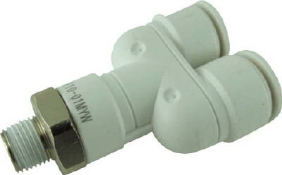 チヨダ ファイブメイルブランチワイ W（白）10mm・R1／8【F10-01MYW】(流体継手・チューブ・チューブ継手)