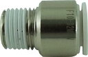 チヨダ ファイブ六角穴付メイルコネクタ W(白)10mm・R1/4【F10-02MSW】(流体継手・チューブ・チューブ継手)