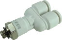 チヨダ ファイブメイルブランチワイ W(白)4mm・M5X0.8【F4-M5MYW】(流体継手・チューブ・チューブ継手)