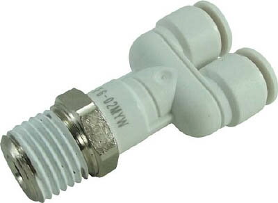 【メーカー型番】F6-02MYW【JANコード】4537327035591【ブランド】チヨダ【特徴】●PBT樹脂を採用し、スパッタ等の延焼事故を防止。●空気圧汎用型継手では初の軽量化を実現。【用途】【仕様】●適合チューブ外径D(mm):6×6●接続口径:R1/4●質量(g):19.8●使用流体:空気、水●流体温度:-5〜60℃(空気)、5〜40℃(水)●使用圧力:1MPa(空気)、0.3MPa(水)【材質／仕上】●本体:難燃性ポリブチレンテレフタレート（PBT）●シールゴム:ニトリルゴム（NBR）【セット内容／付属品】【注意】【原産国】日本【送料について】北海道、沖縄、離島は送料を頂きます。