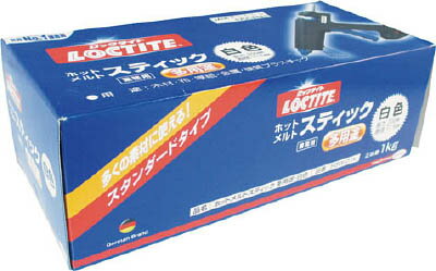 【メーカー型番】HSW-01K【JANコード】4976742256486【ブランド】LOCTITE【特徴】●毒性・引火性のある有機溶剤を含みません。●RoHS指令適合品です。【用途】【仕様】●色:白●径(mm):11.5●長さ(mm):200●質量(kg):1.04●軟化点(℃):84●RoHS指令適合●日本接着剤工業会 JAIA F☆☆☆☆VOC基準適合●1000g箱入【材質／仕上】●主成分:EVA【セット内容／付属品】【注意】【原産国】台湾【送料について】北海道、沖縄、離島は送料を頂きます。