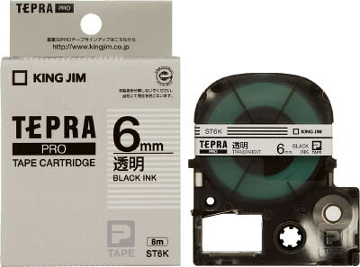 キングジム テプラPROテ－プカ－トリッジ 透明に黒文字【ST-6K】(OA・事務用品・ラベル用品)