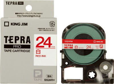 Rakuten - キングジム テプラPROテ−プカ−トリッジ カラータイプ（白に赤文字）【SS24R】(OA・事務用品・ラベル用品)