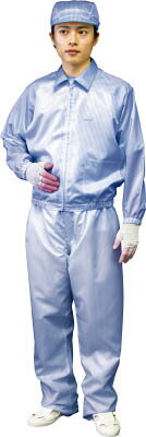 ブラストン ジャケット（衿付）-青-LL【BSC-41001-B-LL】(理化学・クリーンルーム用品・クリーンルーム用ウェア)【送料無料】