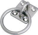 水本 ステンレス 丸カンプレート 丸カン内径30mm 25mm×28mm【B-2189】(建築金物・工場用間仕切り・荷役金具)