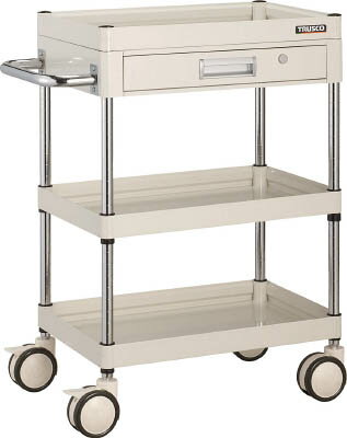 TRUSCO ファルコンワゴン 薄型1段引出付 750X500 U双輪 W色 FAW973ZDW【送料無料】