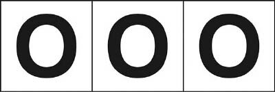 TRUSCO アルファベットステッカー 30×30 「O」 白 3枚入 TSN30O