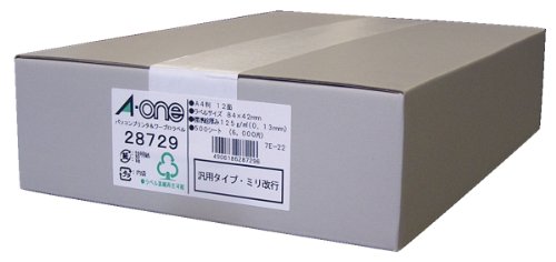 エーワン パソコンプリンタ&ワープロ ラベル シール マット紙 12面 500シート 28729 (1箱)【送料無料】