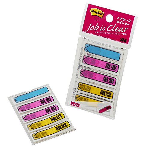 ポスト・イット ジョーブ 重要確認ポインター 44x12mm 20枚x5個 混色 684P-IC (684P-IC)