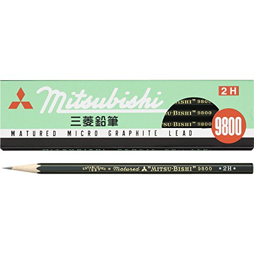 H - 三菱鉛筆 鉛筆 事務用9800 2H 12本入 K98002H (K98002H)