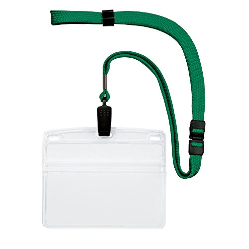 オープン工業 吊り下げ名札 クリップ式 ソフトヨコ(特大サイズ) 緑 10枚 NL-21-GN (NL-21-GN)