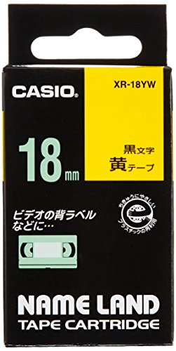 カシオ ラベルライター ネームランド テープ 18mm XR-18YW 黄 (XR-18YWキイロ)【送料無料】