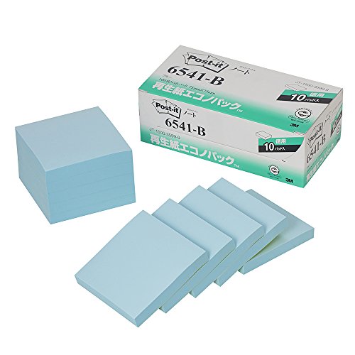 メーカー：スコッチ・3M品番：6541-BJANコード：4519001541307古紙100％再生紙を使用。環境保全を考え、資源をムダなく利用しています。ちょっとした詳しい伝言、情報整理などに便利なサイズです。たっぷり入ってお値段もお得なので、オフィスでの買い置きにおすすめです。●寸法／75×75mm●カラー／ブルー●古紙パルプ配合率／100％●1冊／100枚●単位（入数）／1パック（10冊入）●メーカー品番／6541-B※1パック単位でお申し込みください。仕様:ノート色:ブルーサイズ:75x75mm数量:100枚x1075×75mm【送料について】北海道、沖縄、離島は送料を頂きます。