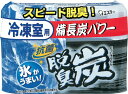 　【商品説明】　備長炭パワーで冷凍室内の気になるニオイをしっかり脱臭！炭シート新採用で、ダブル脱臭効果！【特長】・微粉末に加工した炭(備長炭+活性炭)を使った冷凍室用の専用脱臭剤です。・さらに、酒精を配合しています。肉・魚・調理品などが発する臭いを強力に脱臭し、 氷にもイヤな臭いをつけません。・ゼリー状の炭が小さくなることで、交換時期がひと目でわかります。【使用方法】（1）ミシン目にそってフィルム上部をはがしてください。（2）キャップをはずし、アルミシールをはがしてください。（3）再びキャップを閉めて使用してください。 使用期間：通常約5?6ヶ月(環境により異なります。)