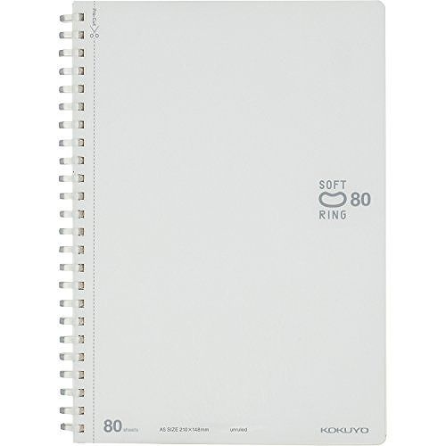 A4 Size - コクヨ ソフトリング無地80枚A5 ス-SV338W-W