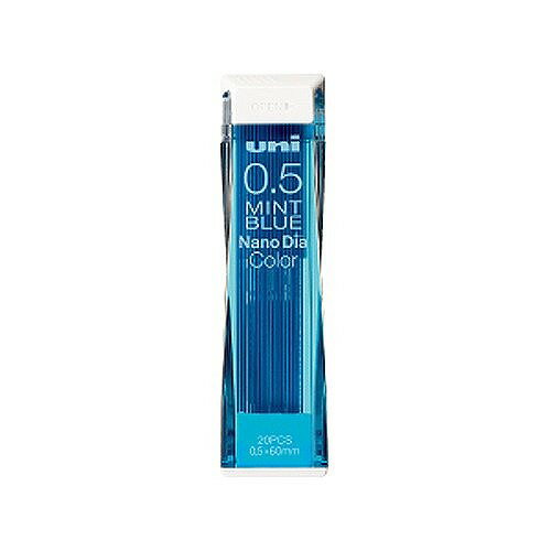 三菱鉛筆 ユニ0.5-202NDCミントブルー32 U05202NDC.32JANコード：4902778211366品番：202NDC.32カラーのシャープ芯なのに、黒のシャープ芯と同じように消しゴムで消すことができます。「間違えた箇所を赤で書き、できたら消す」といった繰り返しの勉強が必要な際に役立ちます。また、1本の芯につき約4億個のナノダイヤを配合したことによって、濃くなめらかな書き味を実現しています。・20本入り。サイズ：縦=76mm 横=20mm 厚さ=7mm。商品色傾向：水色。【送料について】北海道、沖縄、離島は送料を頂きます。