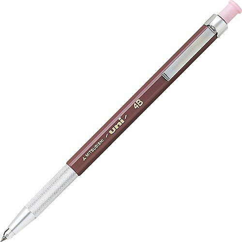 三菱鉛筆 ユニホルダー 4B MH500 4BJANコード：4902778363959サイズ : 軸径 9mm ×厚さ 10.5mm ×全長 140.5mm重量: 11.8g芯の硬さ: 4B芯径2.0mm製図・デザインの定番長時間使用しても疲れにくい。芯をがっちりホールド仕様：着脱式クリップ付き、クロームメッキ・ローレット加工【送料について】北海道、沖縄、離島は送料を頂きます。