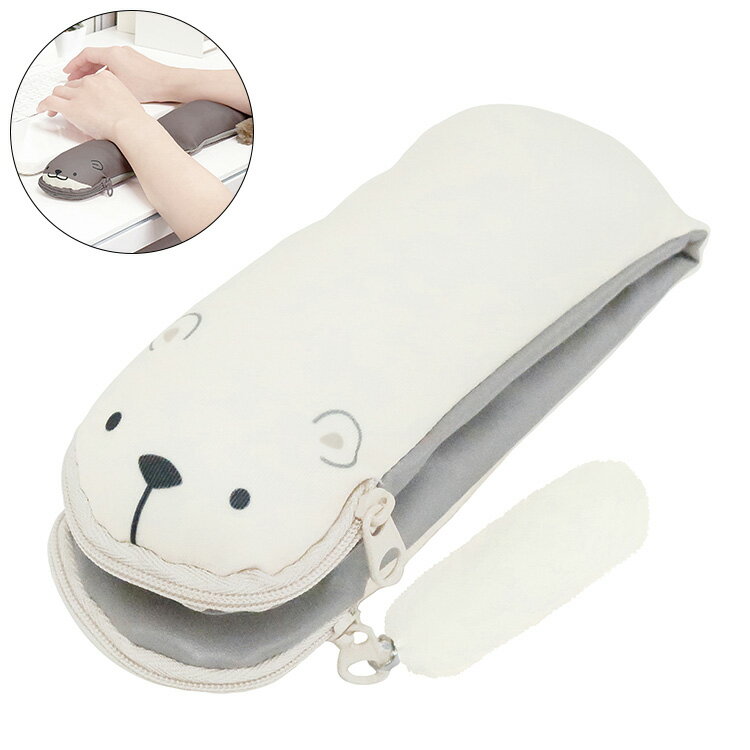 クツワ リララペンケース シロクマ AK063C リストレストになるペンケース イヤホン タッチペン USB 筆..