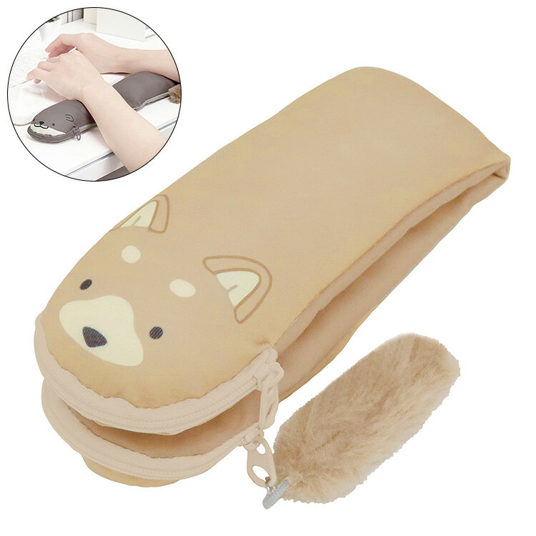 クツワ リララペンケース 柴犬 AK063D リストレストになるペンケース イヤホン タッチペン USB 筆記具 ..