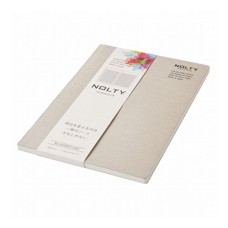 NOLTYノート A5 ログタイプ NTBNT1206 グレージュ 糸綴じ製本 176頁 ナンバリング付き 用紙 NOLTYダイアリーペーパー ノート 文房具 ステーショナリー 文具 ノートブック