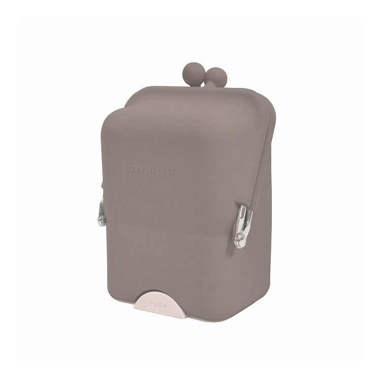 クツワ エアピタポーチ ブラウン AK058BR 置くだけピタッとたおれない! 空気のチカラでくっつく吸盤 ポーチ 小物トレー スマホスタンド くすみカラー か...