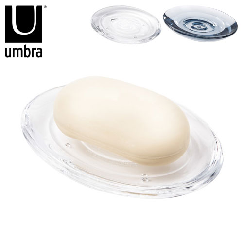 umbra アンブラ ドロップレット ソープディッシュ ソープトレー 石鹸置き 石鹸皿 洗面台 浴室 クリア デニム クリア 北欧 おしゃれ シンプル 幅14cm 奥行10cm 高さ2cm(代引不可)