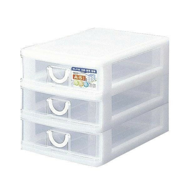 サンコープラスチック レターケース 幅18.2×奥行26.5×高さ19cm A5 3段 浅型 収納ケース エルピス A-503 W(代引不可)【送料無料】