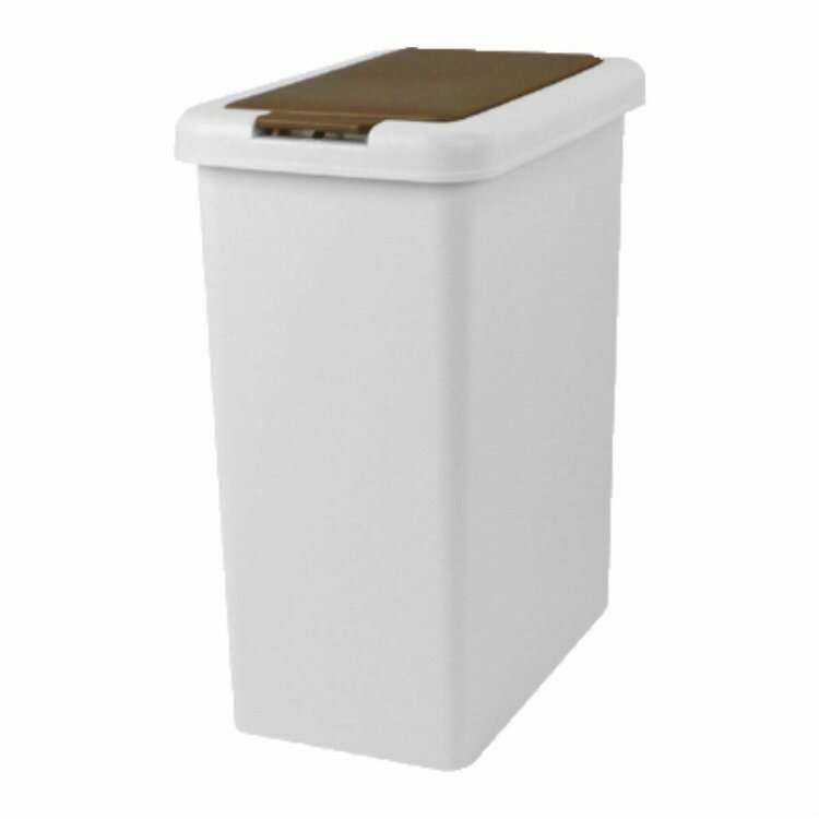 サンコープラスチック 日本製 ゴミ箱 ふた付き スリムプッシュ 26.5L ライトブラウン スリムプッシュ 26.5L LBR(代引不可)【送料無料】