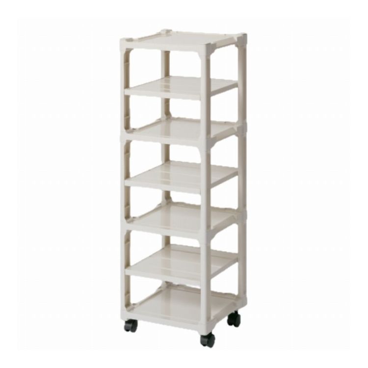 サンコープラスチック 日本製 日本製 靴箱 カクストレージ 6段 キャスター付き カクストレージ N-003 B..