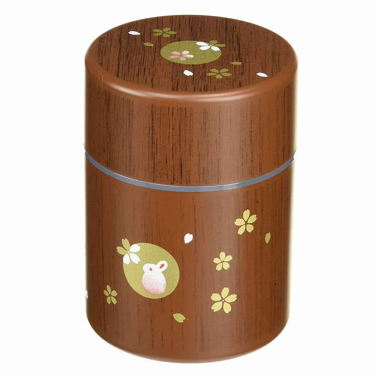Tea Canisters - 日本製 茶筒 250ml 茶筒丸 小 木目ハンコうさぎ HAKOYA たつみや(代引不可)