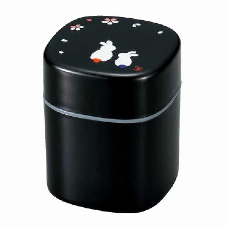 Tea Canisters - 日本製 茶筒 茶入れ 300ml 朱花見うさぎ HAKOYA 黒 たつみや(代引不可)