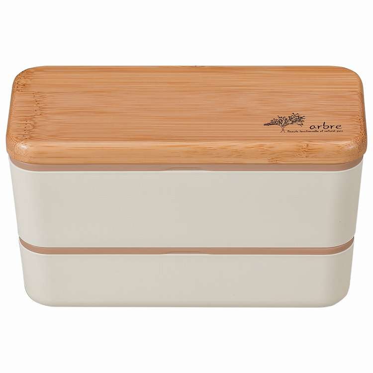 日本製 弁当箱 2段 730ml ARBLE バンブー長角ネストランチ ホワイト(代引不可)【送料無料】