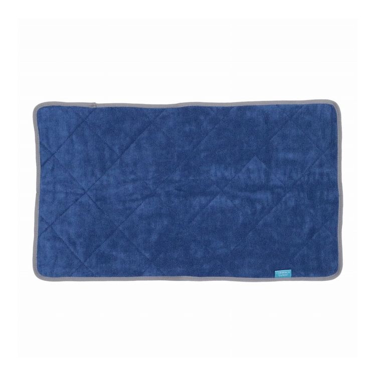 Mats - バスマット 35×60cm カララカ 洗濯機 乾燥機使用OK ラベル タオルバスマット タオル地 ネイビー オカ(代引不可)【送料無料】